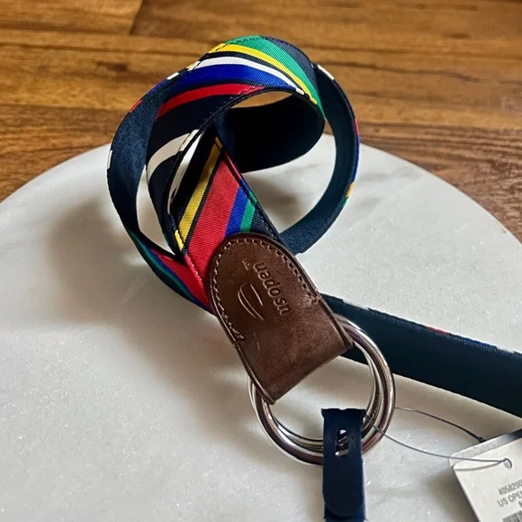 Polo by Ralph Lauren ~Men’s Size Small ~ USA Striped Multicolor Tennis Belt ~New Belts